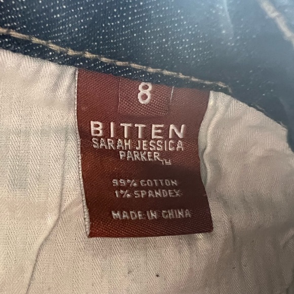 Bitten Sarah Jessica Parker Skirt Size 8 Length 13” Denim Cotton Spandex #ST1 - Picture 5 of 5